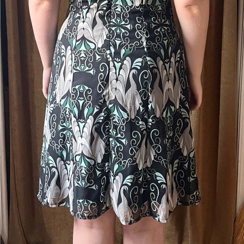 Voodoo Vixen Black and Green Art Deco Midi Dress - Picture 4 of 7